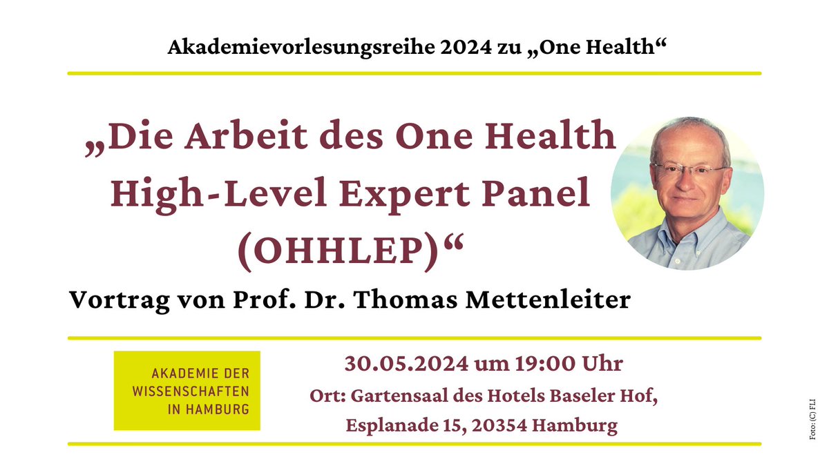 Das internationale One Health High-Level Expert Panel (#OHHLEP) gibt es seit 2021. Co-Gründungsvorsitzender Thomas Mettenleiter @Loeffler_News berichtet über das wichtige #OneHealth-Gremium in unserer #Vorlesungsreihe am 30.05.2024 in #Hamburg.
Anmeldung👉🏽
awhamburg.de/veranstaltunge…
