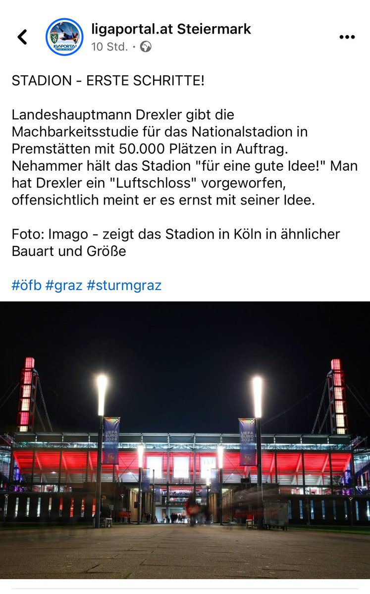 Wenn einem jeder sagt das etwas eine komplett dumme Idee ist muss man nur weiterhin fest dran glauben und mit Steuergeld eine sinnlose Studie finanzieren. Weiter so Herr LH. Die ÖVP von Innen abschaffen. 🤝 #Nationalstadion #Drexler #Nehammer