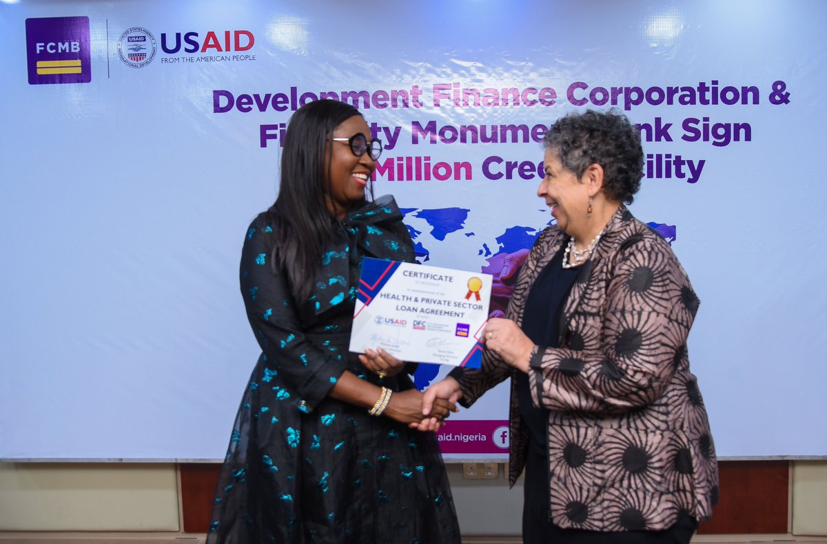 At a ceremony held at the @MyFCMB headquarters in Lagos, @USAIDNigeria Mission Director Melissa Jones affirmed the U.S. government’s commitment to strengthen Nigeria’s health sector and private sector resilience with a new partnership agreement. usaid.gov/nigeria/press-…