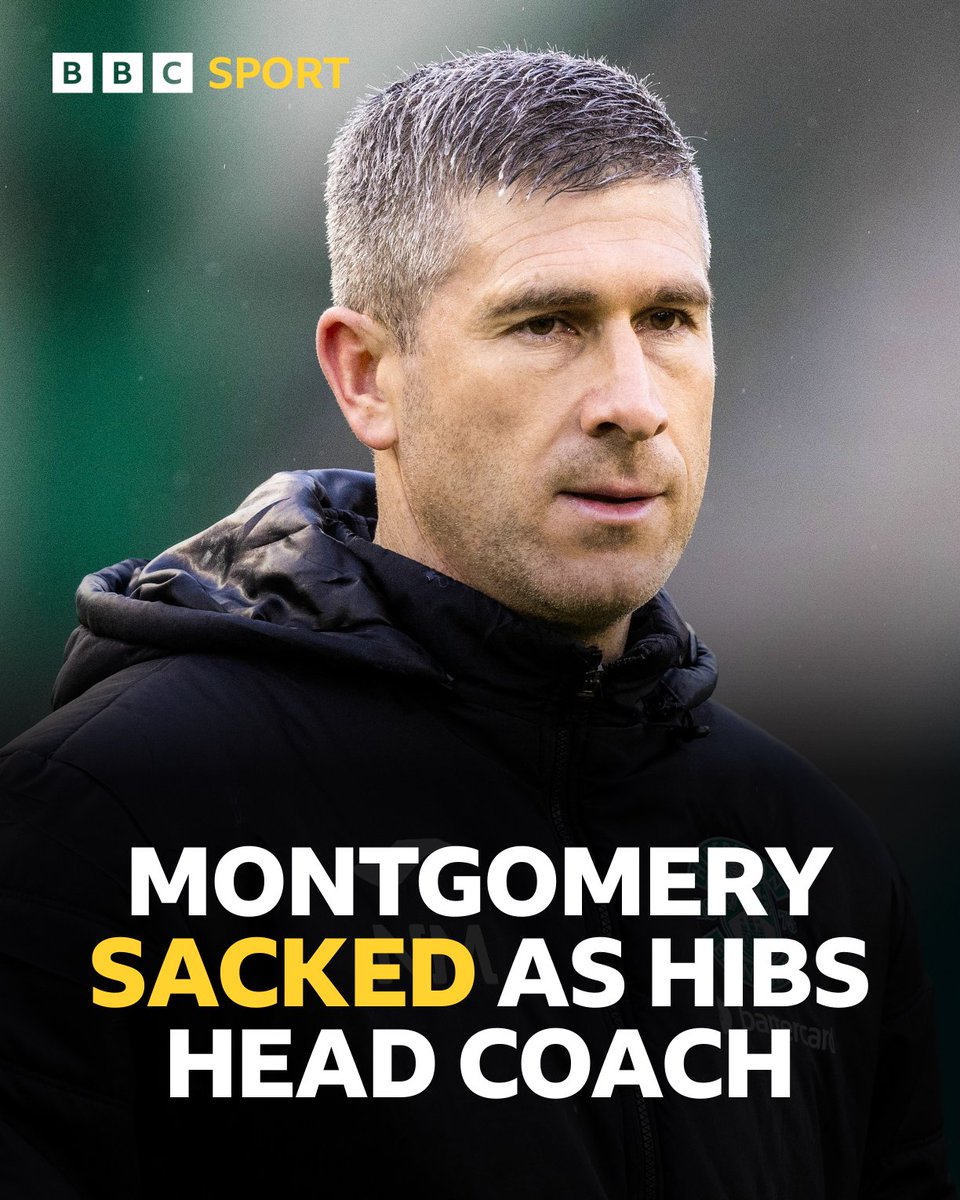 Nick Montgomery has been 'relieved of his duties as head coach', Hibernian have announced. #BBCFootball