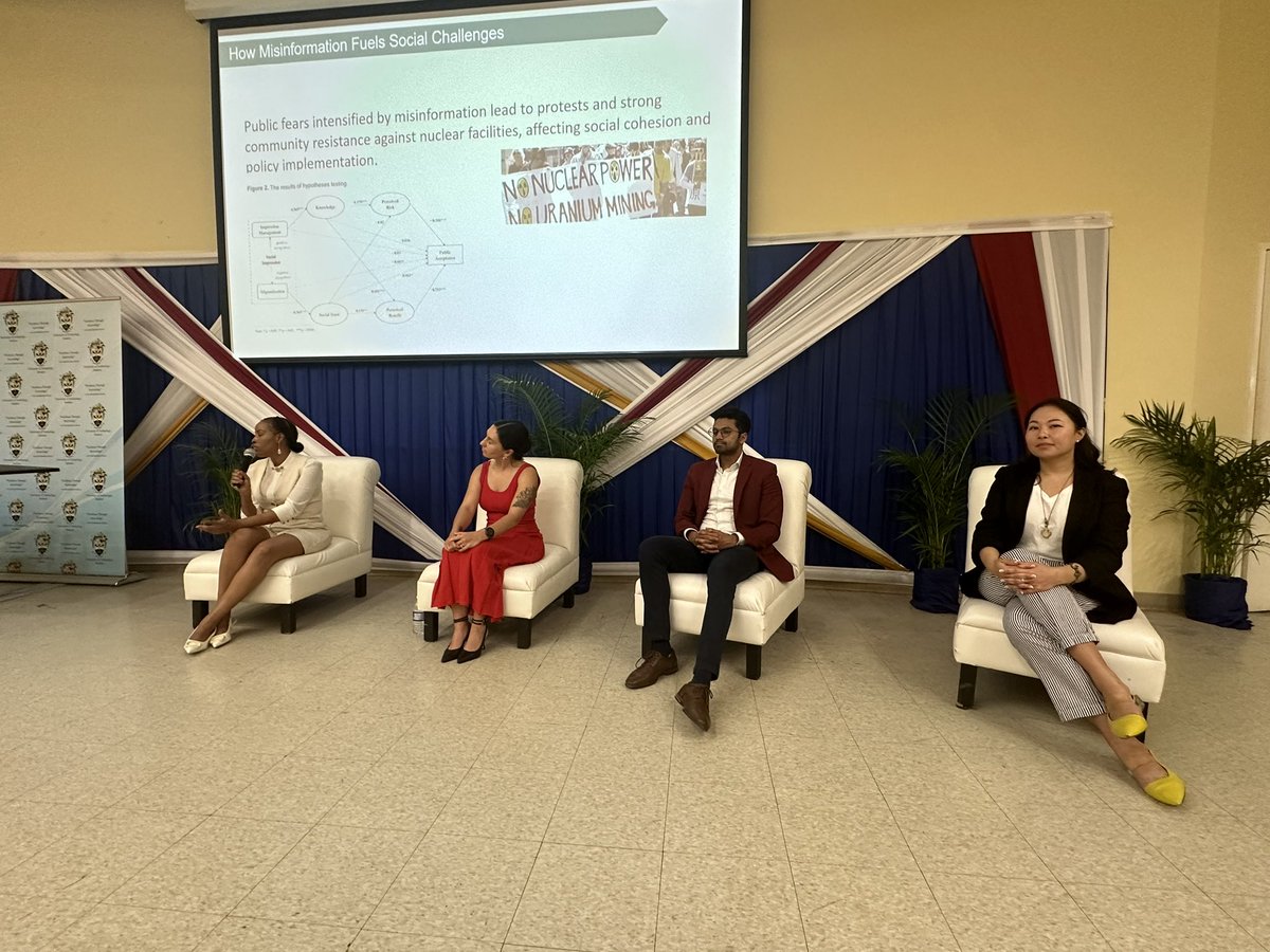 Yesterday, @Princymthombeni participated in a panel discussion on the 'Challenges in the Nuclear Industry' at the Nuclear Energy Symposium - SMR which is taking place at the University of Technology in Jamaica. #nuclearenergy #jamaica #SustainableFuture