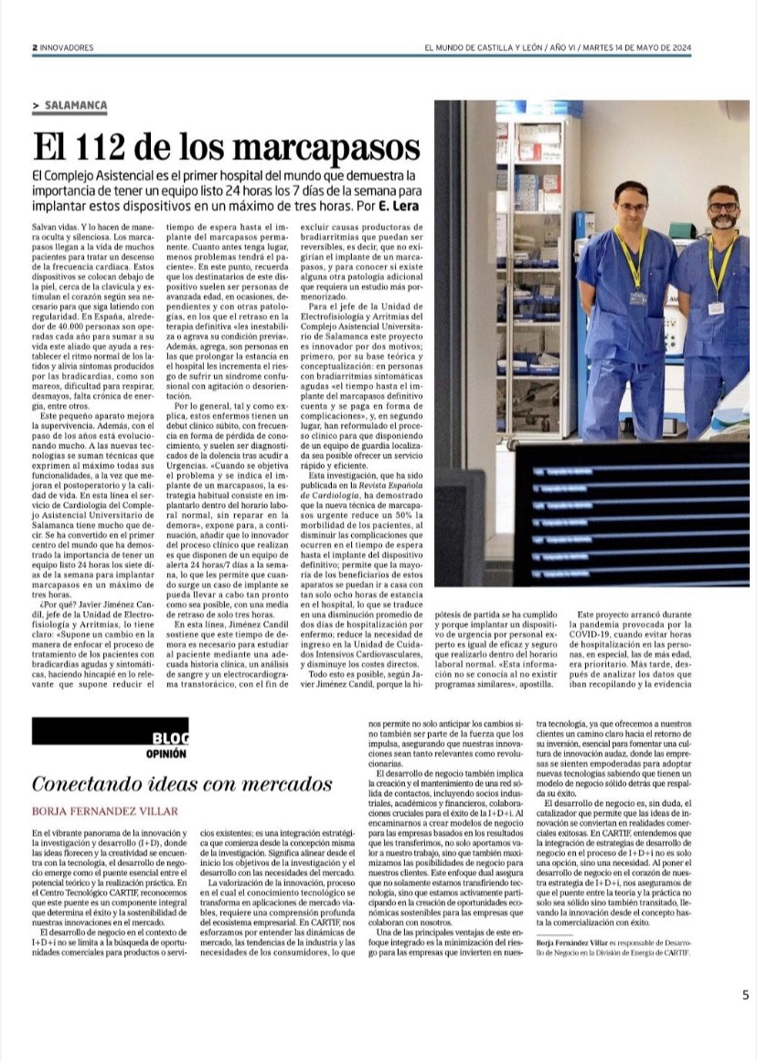 jjimenezcandil's tweet image. Implante de marcapasos 24/7. Innovación de procesos clínicos que mejoran la salud de los pacientes y reduce costes. Compromiso con la sanidad pública en Cardiologia de Salamanca @pedroluisSF @innovacionIBSAL @mike__sierra