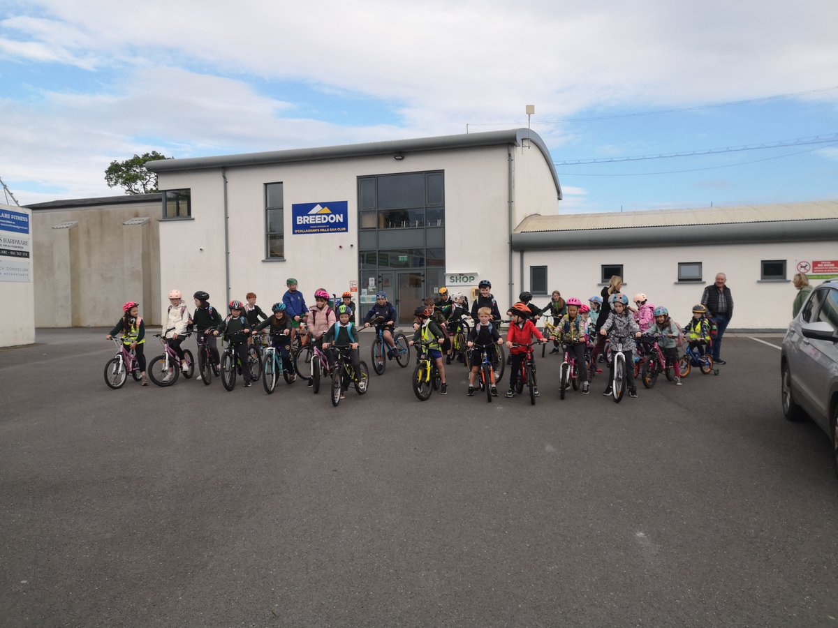 Bike Week 2024 - Scoil Mhuire na Dea-Chomhairle Kilkishen N.S. Pupils took part in a group cycle to school from @OCmillsgaa Clubhouse at Kilkishen pitch. Thanks to Mike Hogan and parents that took part ensuring everyone arrived safely at Kilkishen N.S. kilkishen.weebly.com/1/post/2024/05…