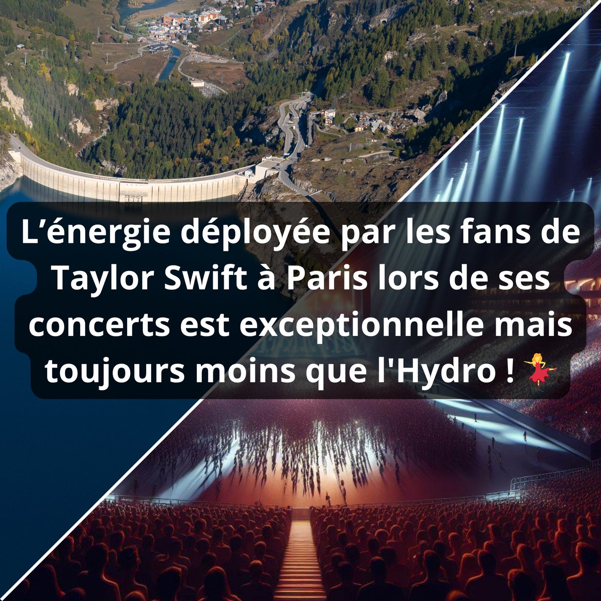 The Hydro Tour 🎤

Il faudrait près de 2,87 millions de concerts de Taylor Swift pour égaler la production annuelle d’hydroélectricité d’EDF en France. 🇫🇷

Savez-vous comment nous en sommes arrivés à ce résultat un brin tiré par les cheveux  ? 🤔

#ParisTSTheErastour #TaylorSwift