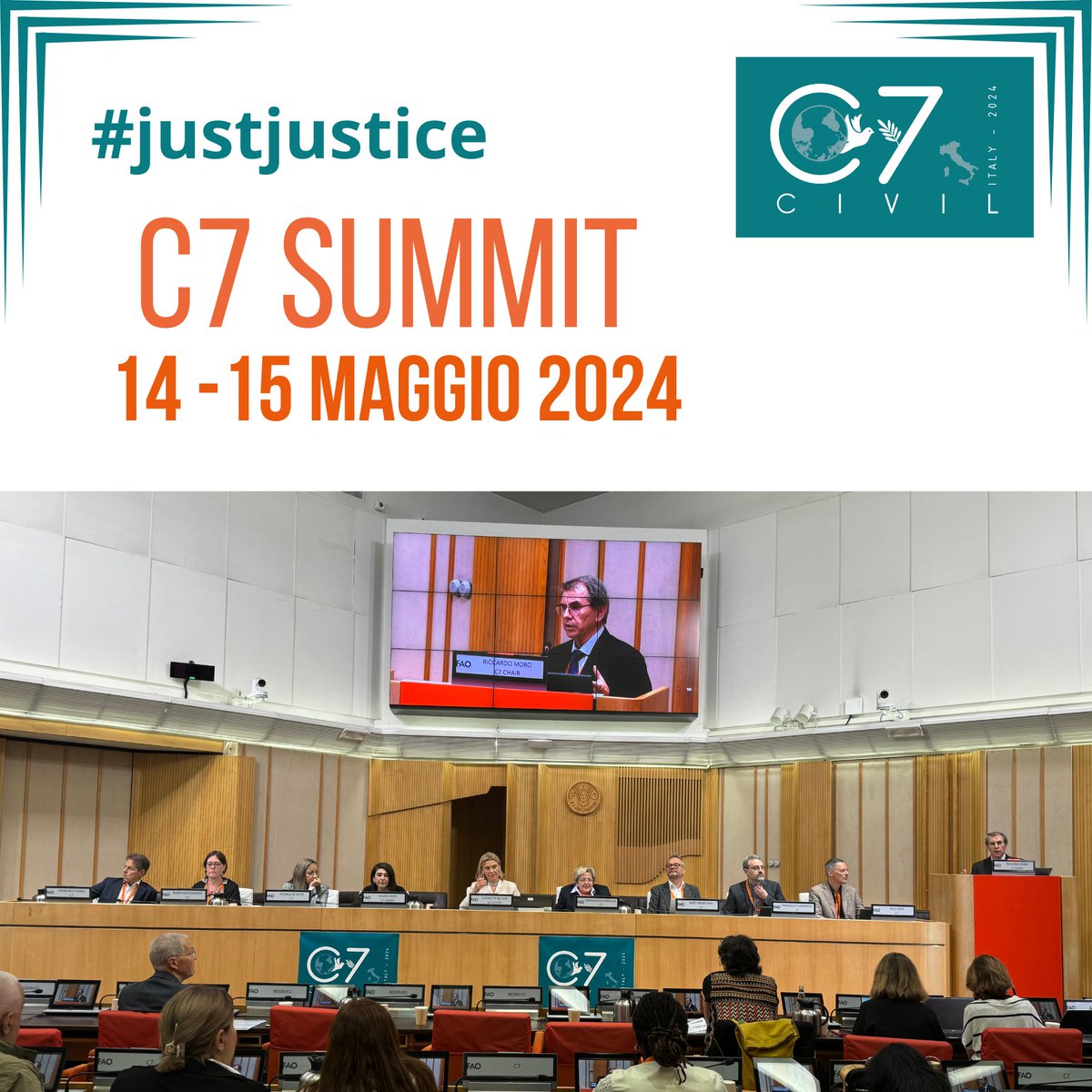 #justjustice C7 Sherpa Valeria Emmi opens the first plenary session during which the C7 Communiqué 2024 will be officially handed over to the G7 Sherpa, Ambassador Elisabetta Belloni #civil72024, #g7italy, #g7ITA, #civil7Italy