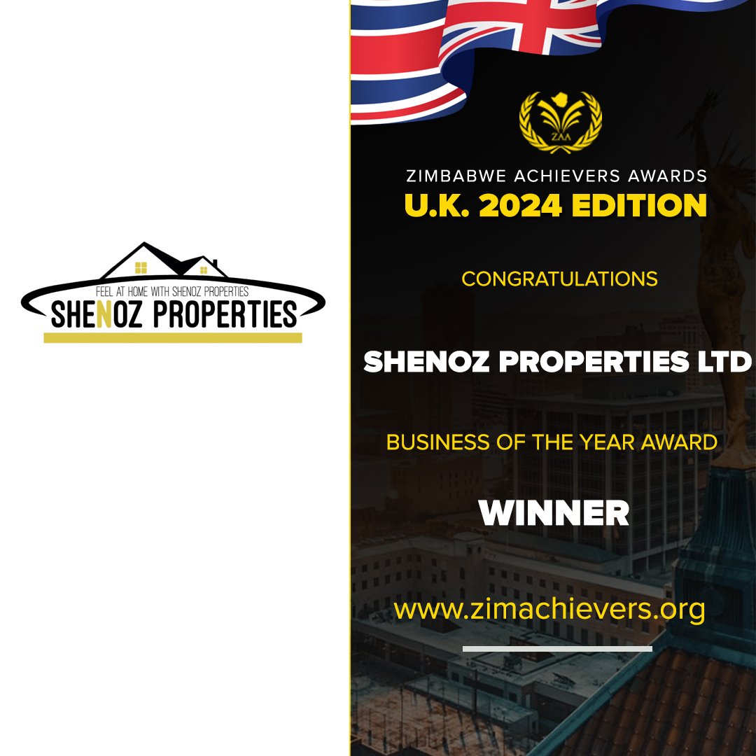 Zimbabwe Achievers (@zimachievers) on Twitter photo Congratulations to Shenoz Properties the Z.A.A U.K 2024 Edition RECIPIENT OF THE BEST BUSINESSOF THE YEAR AWARD.
@shenozproperties
Special thanks to our sponsor <a href="/remitly/">Remitly π</a>
for making this event a success.
Follow us on <a href="/zimachievers/">Zimbabwe Achievers</a>
#zimachievers #letscelebrateus #zimbos Congratulations to Shenoz Properties the Z.A.A U.K 2024 Edition RECIPIENT OF THE BEST BUSINESSOF THE YEAR AWARD.
@shenozproperties
Special thanks to our sponsor <a href="/remitly/">Remitly π</a>
for making this event a success.
Follow us on <a href="/zimachievers/">Zimbabwe Achievers</a>
#zimachievers #letscelebrateus #zimbos