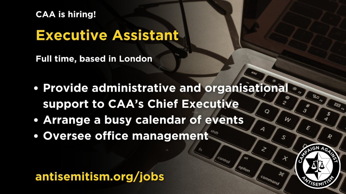 Want to help in the fight against antisemitism? Join us. We’re hiring an Executive Assistant, a full-time role based in our office in London. For more information and to apply, please visit antisemitism.org/jobs.
