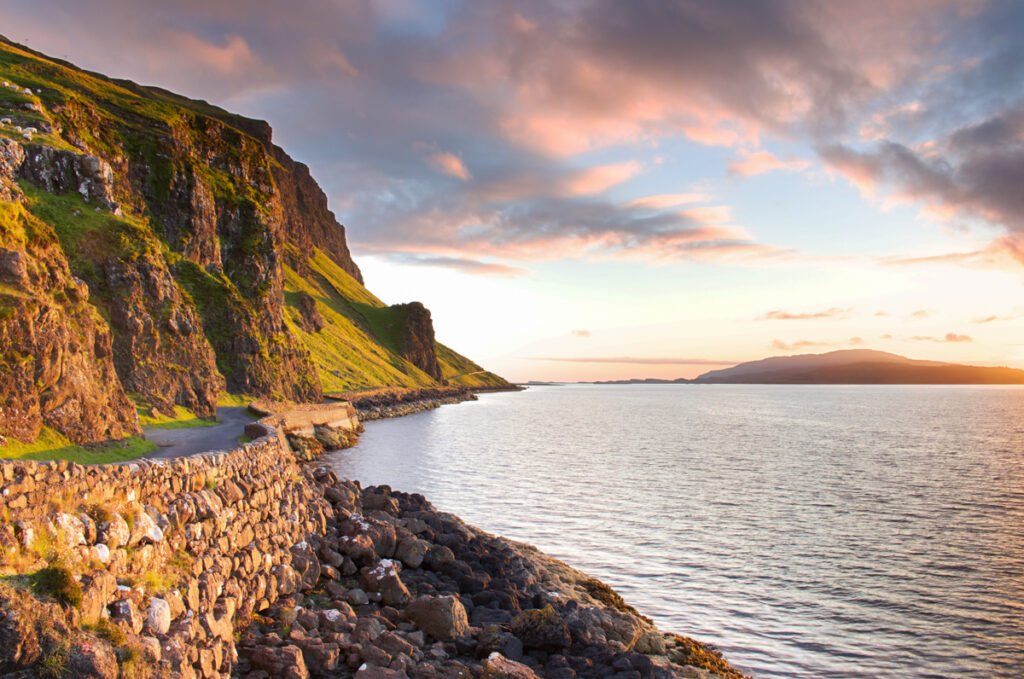 Island of Mull
Loch na Keal  meaning Loch of the Kyle, or Narrows, also Loch of the Cliffs, is the principal sea loch on the western, or Atlantic coastline of the island of Mull, in the Inner Hebrides, Argyll and Bute, Scotland