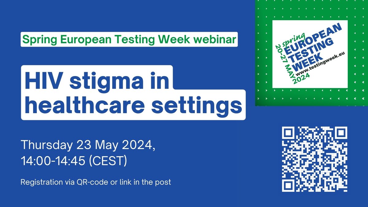 Join the upcoming Spring #EuroTestWeek webinar on HIV stigma in healthcare settings. The webinar takes place on Zoom on Thursday 23 May 2024 14:00-14:45 (CEST). Find out more and register here: direc.to/kPZu @ECDC_EU @ECDC_HIVAIDS @EACSociety