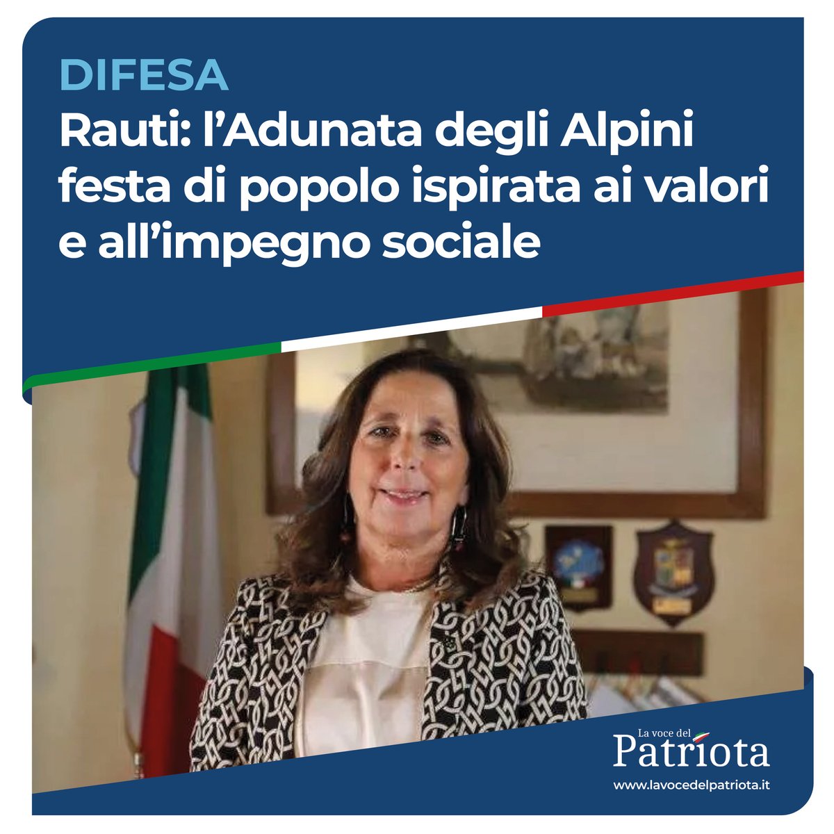 'Difesa, Rauti: l’Adunata degli Alpini festa di popolo ispirata ai valori e all’impegno sociale' lavocedelpatriota.it/difesa-rauti-l… via @vocedelpatriota #UnaForzaperilPaese #ForzeArmate #alpini #ANA #AssociazioneNazionaleAlpini #TruppeAlpine #Vicenza @GuidoCrosetto @MinisteroDifesa…