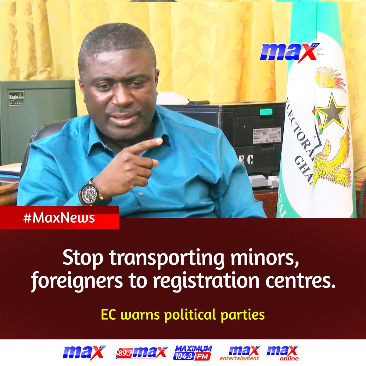 Stop transporting minors, foreigners to registration centres – EC warns political parties.

#MaxNews #MaxTV #ElectoralCommission