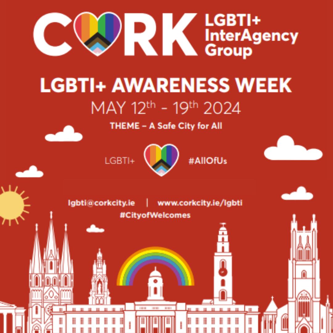 LGBTI+ Awareness Week 2024 was launched on May 13. A week of events have been organised in Cork City & Cork County across the week. To learn more visit corkcity.ie/en/council-ser… #AllOfUs #CityOfWelcomes @CorkLGBTweek