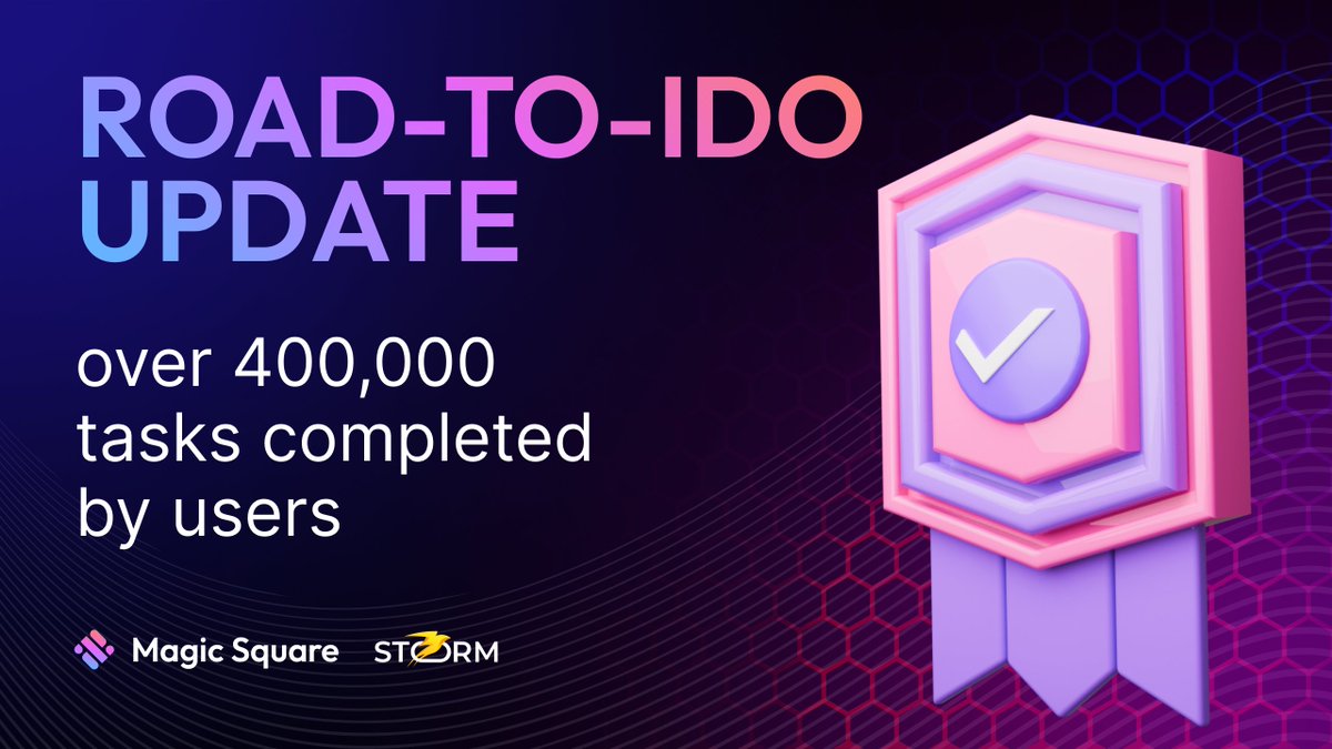 ⚡️ Storm Trade Road-to-IDO Update @storm_trade_ton Over 400,000 tasks have been completed by users, all of this in just 5 days! Don't miss out on the 5,000,000 $STORM Prize Pool - join now! 👇 magic.store/stories/storm-…