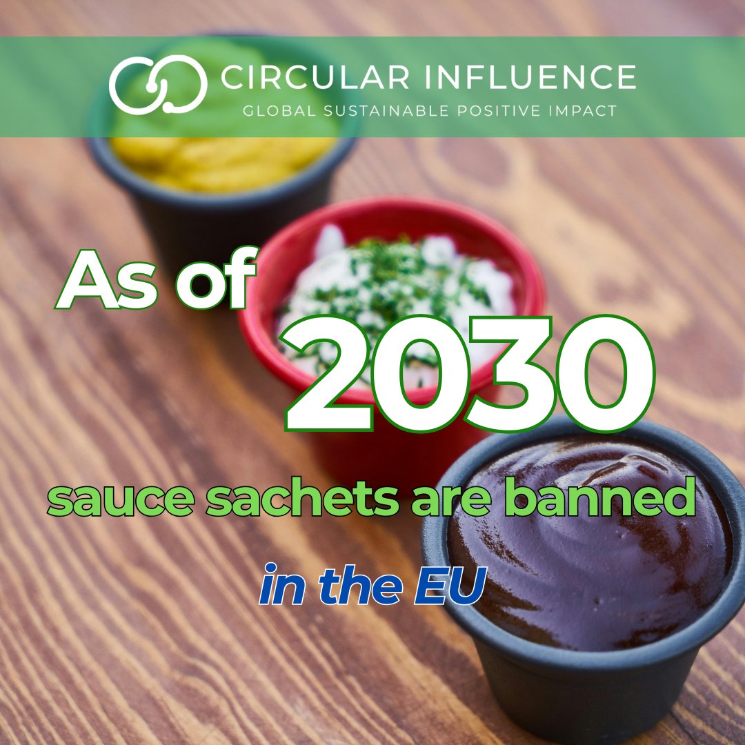 CircularInfluen's tweet image. Your experience in fast food chains in Europe will soon change. Say goodbye to the sauce sachets. This important move towards a greener future pressures big industries to use alternatives and stop using plastic.

#sackthesachet #sustainableliving #beatheplastic