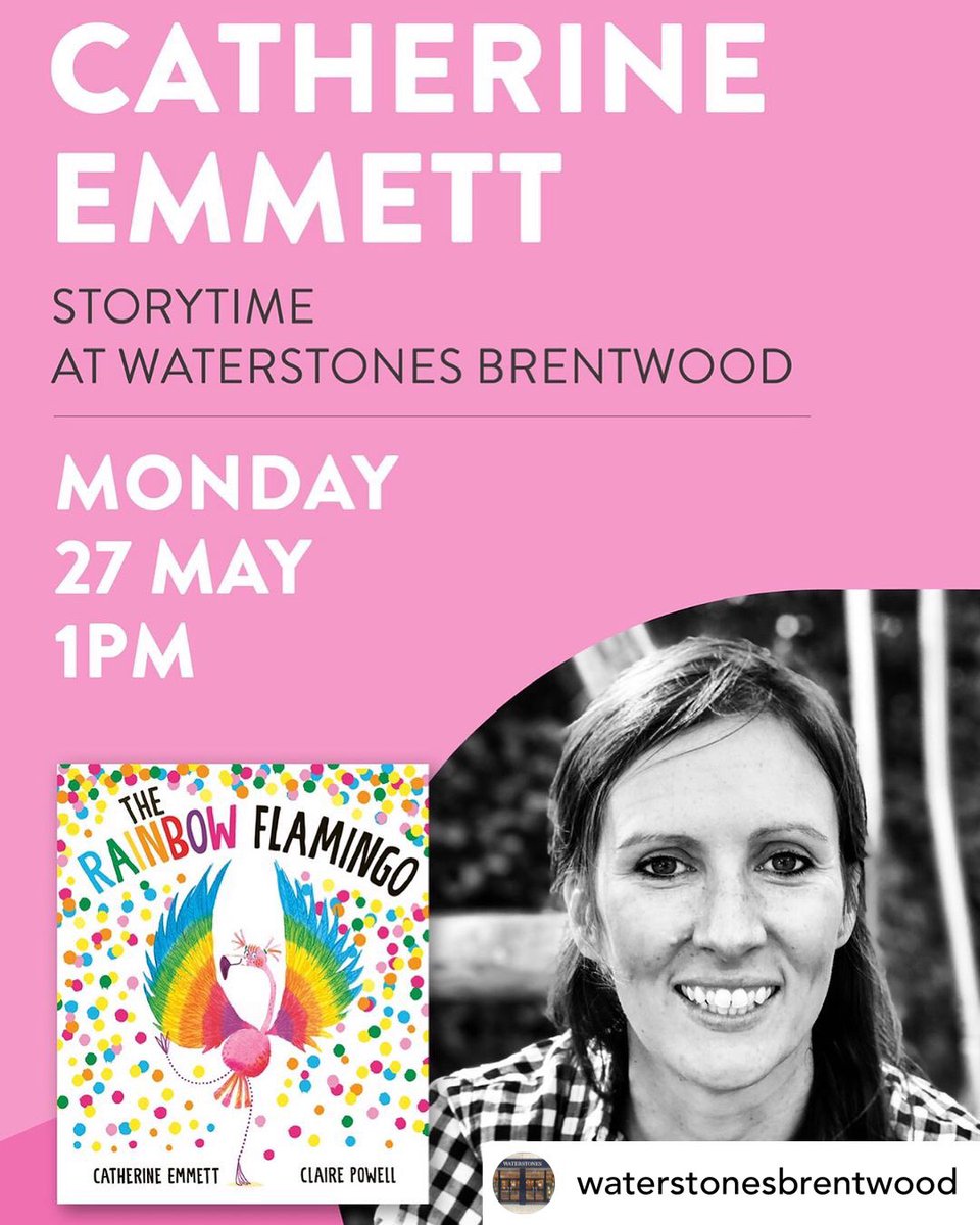 Very much looking forward to visiting @BrentwoodBooks this half term! Monday 27th May at 1pm! Come along for some Flamingo fun!