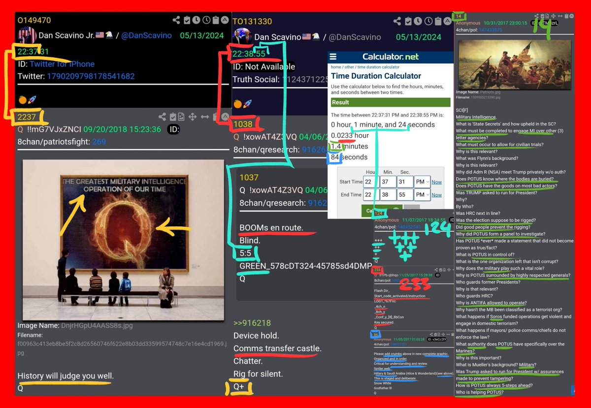 👑CROWN JEWEL DECODE👑 @DanScavino Dropping the Take Off🍊🚀 At 22:37:31 && 22:38:55 ##2237 🦅🇺🇸Q THE GREATEST MILITARY INTELLIGENCE OPERATION OF OUR TIME!🇺🇸🦅 ‼️HISTORY WILL JUDGE YOU WELL‼️ ##2238 💥BOOMs en route💥 5:5 Green (MilitaryStringer) GAPCODE: 1MIN 24SEC ##124 +++…