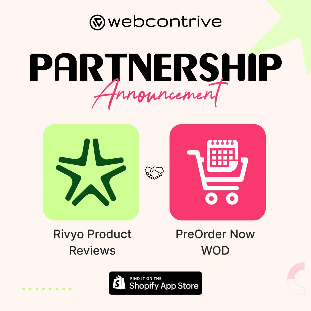 Exciting news! Rivyo and PreOrder Now WOD have joined forces to enhance your @Shopify store. Say hello to fewer missed sales and hello to preorder buttons. Learn more about how PreOrder Now WOD boosts sales and offers competitive advantages.

Install Now: bit.ly/4bDllHV