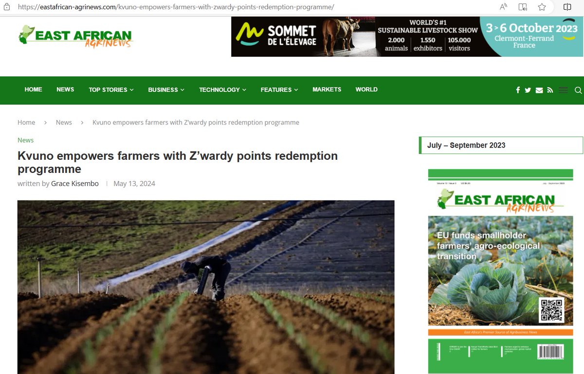 Check out our feature in East African AgriNews! 🌍 Learn how <a href="/KvunoHubs/">Kvuno Hubs</a> is empowering farmers through the #Zwardy Points Redemption Programme. Read more here:  eastafrican-agrinews.com/kvuno-empowers…

#agriculture #farmers #empowerment