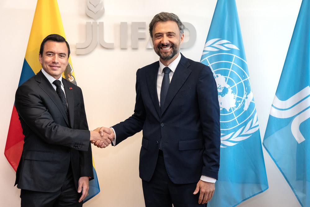 A great pleasure to welcome President @DanielNoboaOk at @IFAD's headquarters in Rome. #Ecuador is an important partner and I look forward to continuing our joint work towards sustainable development, resilient economies, and a better deal for rural communities.