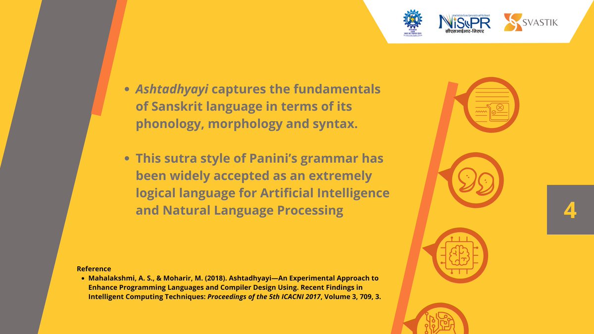 Panini's concise sutra-based approach has gained recognition for its logical framework, making it highly suitable for Artificial Intelligence and Natural Language Processing.