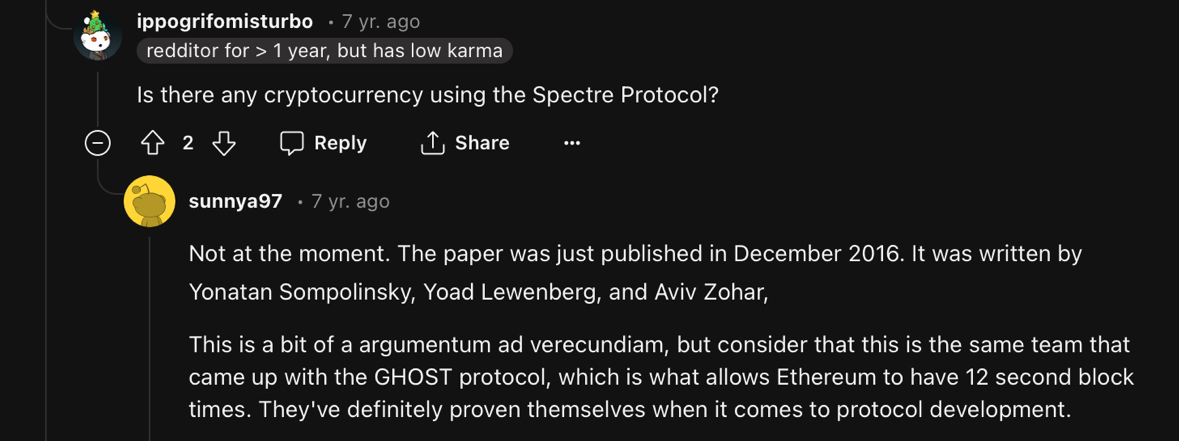 “consider this is the team that came up with GHOST, which allows $eth to have 12s blocks. They've definitely proven themselves in protocol development” -Founder $osmo & $atom dev See their new protocols on $kas @KaspaCurrency $rndr $tao $avax $dot $ton $vet $fil $near $qubic