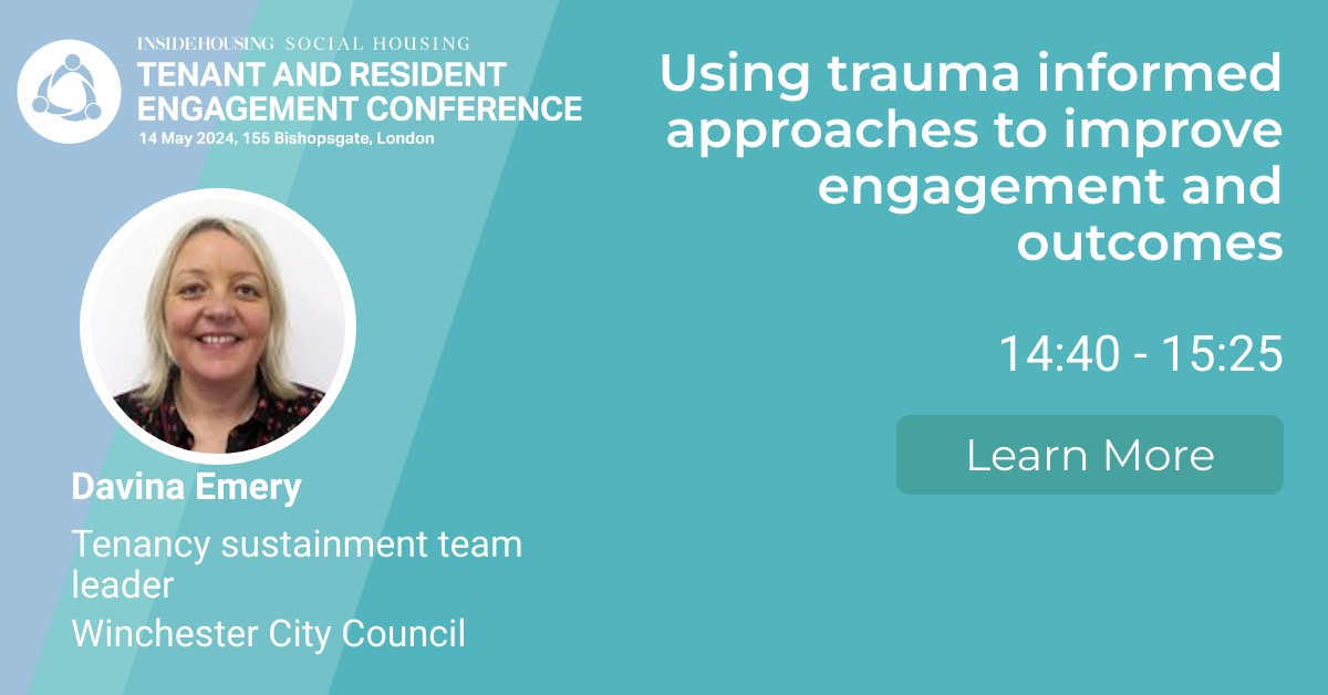 Well done to our tenancy sustainment team leader Davina Emery, who'll speak at today's <a href="/insidehousing/">Inside Housing</a> conference, discussing the person-centred #hoarding support offered to our tenants &amp; our trauma-informed approach: insidehousing.co.uk/tenant-engagem… <a href="/HoardingAW/">hoardingawarenessweek</a> #hoardingawarenessweek