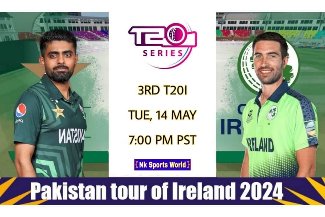 🇵🇰⚔🇮🇪 | 3rd T20I

🏏 Pakistan 🆚️ Ireland
🗓️ Tuesday, 14 May 2024
⏰ 07:00 PM (PST) 
🏟️ Clontarf Cricket Club Ground in Dublin
📺 PTV Sports, Ten Sports & Watan HD

#PAKvIRE | #cricket | #IREvPAK | #T20Iseries | #Pakistan | #ireland | #cricketmatch | #T20