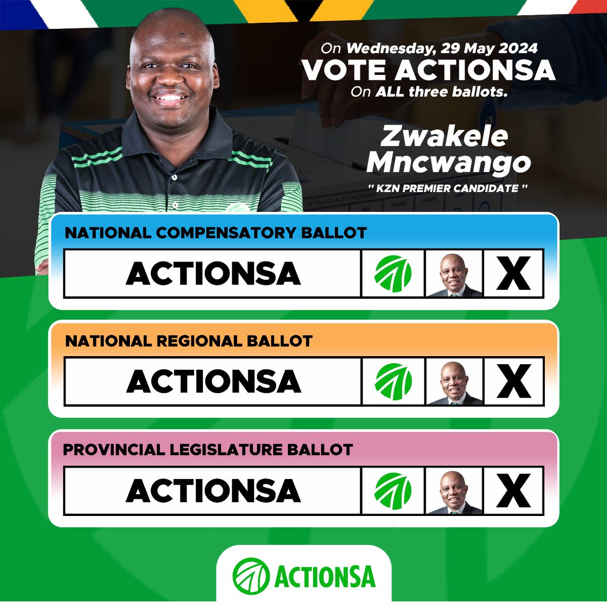 Only Action will fix South Africa 🇿🇦 In all 3 ballots 🗳, vote @Action4SA