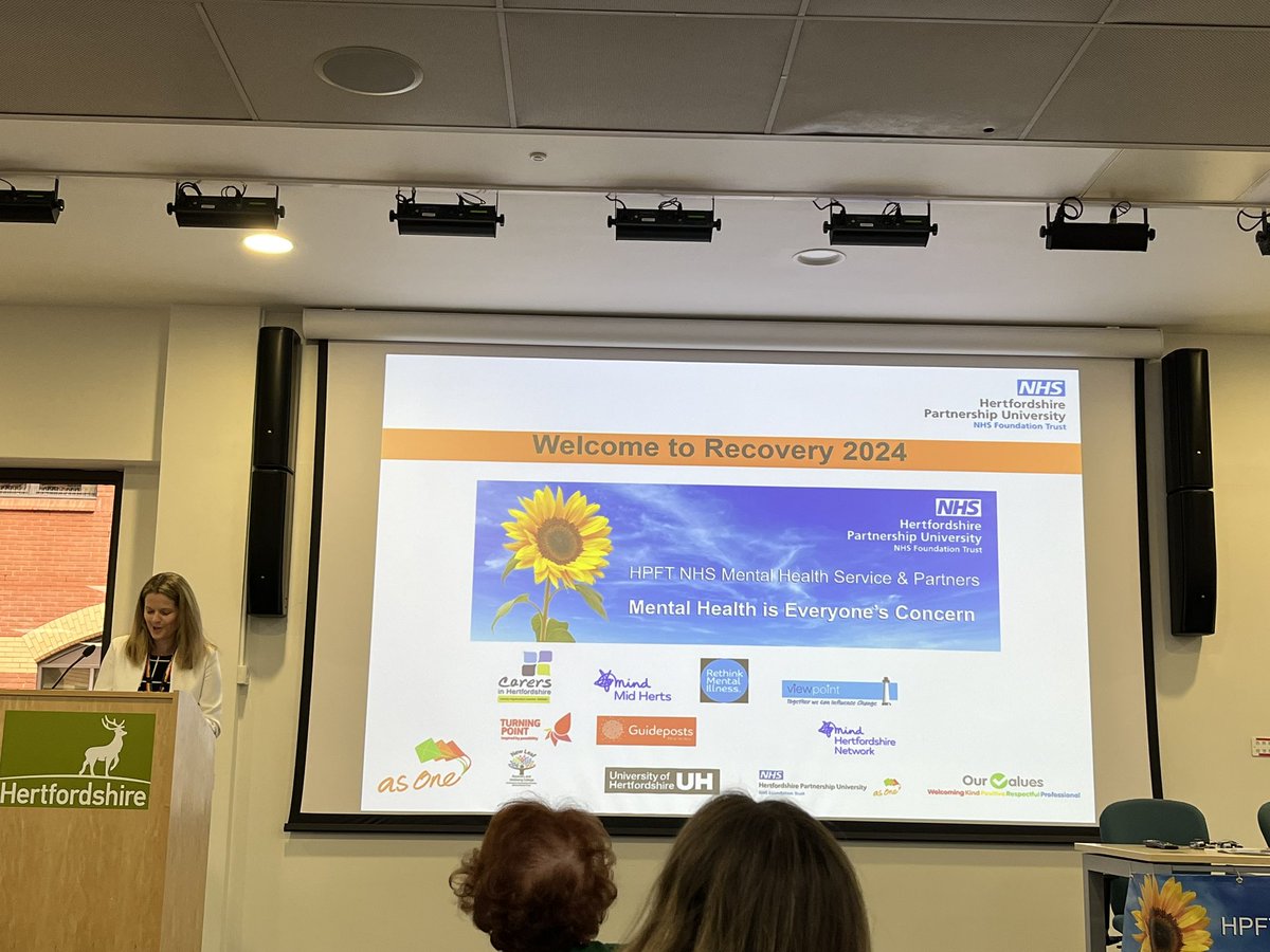Karen Taylor CEO HPFT opening the Recovery conference. Mental Health is everyone’s concern. Service users stories making a difference ‘ hope, a chance, will to live, coping, feeling safe, support, understanding’. Powerful messages from service users