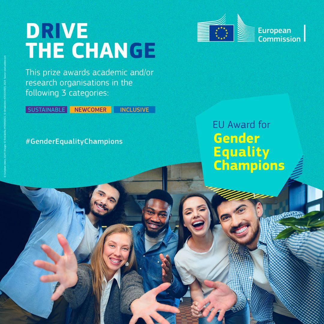 Don’t miss the #GenderEqualityChampions Awards Ceremony TOMORROW. 

Join us online for a celebration of academic and research organisations making a real difference for #GenderEquality.   

 👉 europa.eu/!MvvyKB 

#UnionOfEquality #HorizonEU
