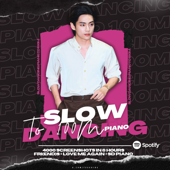 Our Slow Dancing Piano to 100M streaming party starts now 🔥Stream playlist from Top to Bottom 🎯Drop 4000 ss of Friends, LMA, SD Piano 🕔6 hours Keyword: SLOW DANCING PIANO TO 100M 🔗open.spotify.com/playlist/64ybu…