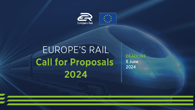 There is still time to apply for our Call for
Proposals 2024!

Participate & help us make #rail a more attractive #transport mode for both people & businesses.

You can also still register on our matchmaking platform & find like-minded experts.

bit.ly/491RG9K