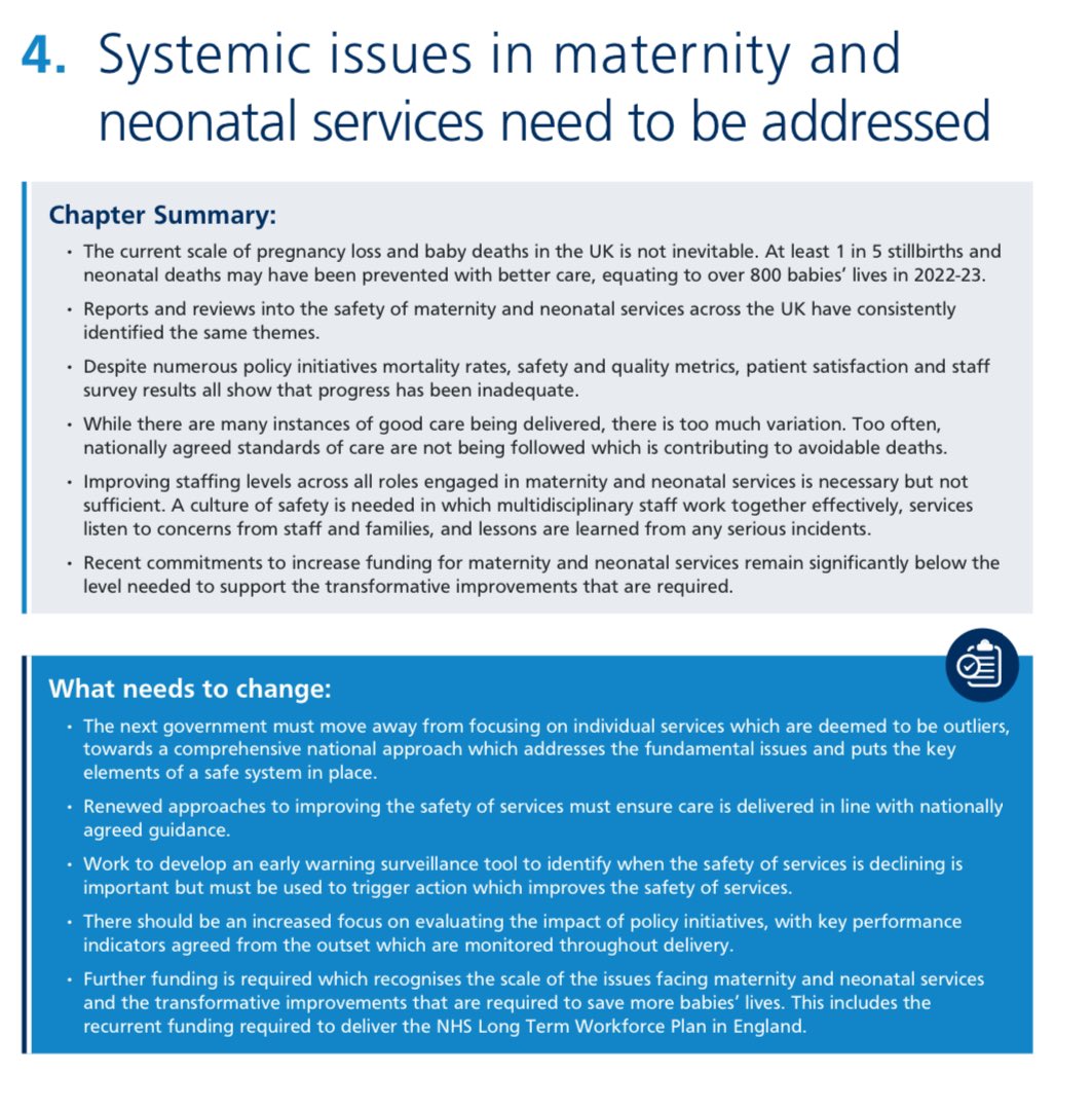 Essential reading from @SandsUK & @tommys joint policy unit today. sands.org.uk/sites/default/… Key messages: 1) Progress in reducing stillbirths & neonatal deaths has stalled - we are not on track to meet the 2025 gov target. 2) Maternal mortality ⬆️ to highest level in 20…