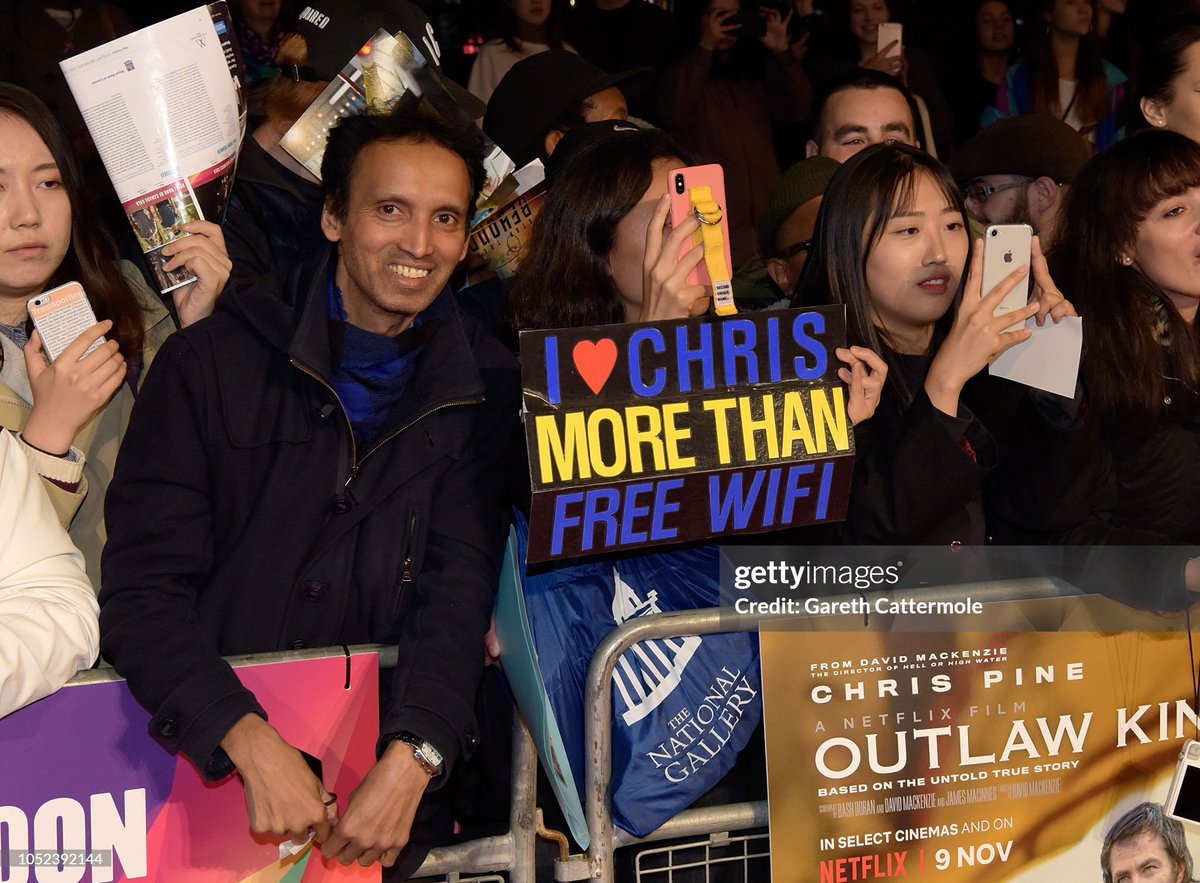 Fans of Chris Pine at the European Premiere of 'Outlaw King' & Headline gala during the 62nd BFI London Film Festival (2018)