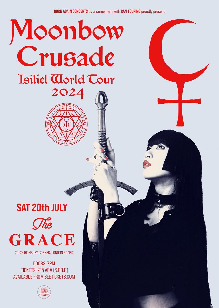 ／

✨🇬🇧 #MoonbowCrusade in London! 🌙✨

＼

Isiliel will return to London this summer as part of her 2024 World Tour!✈️

July 20 Sat
The Grace
20-22 Highbury Corner
London 🇬🇧
Open 19:00

* 14+ (Under 16 accompanied)*

🎫seetickets.com/event/isiliel-…

More UK dates coming soon!💖