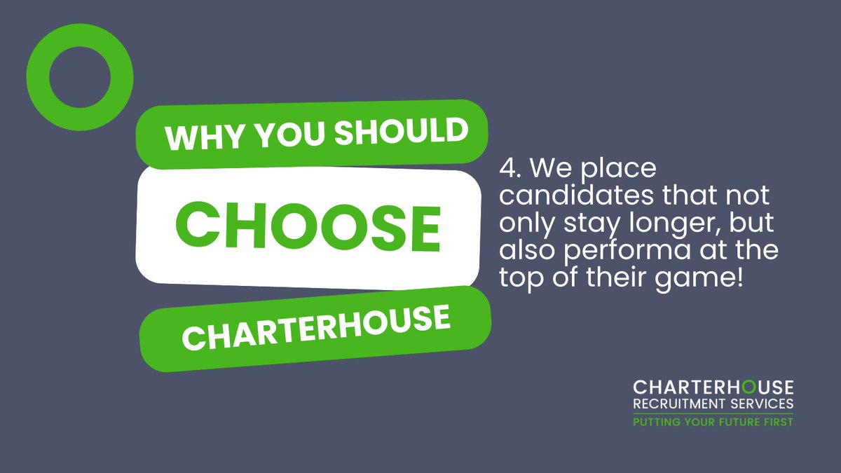 It's time for the fourth instalment of Why You Should Choose Charterhouse 👇 Consistency without compromise. ✨ charterhouserecruitment.co.uk #recruiter #chesterrecruiter #yorkrecruiter #chesterjobs #yorkjobs #recruitmentagency #jobsearch #jobopportunities #hiring #hirewithus