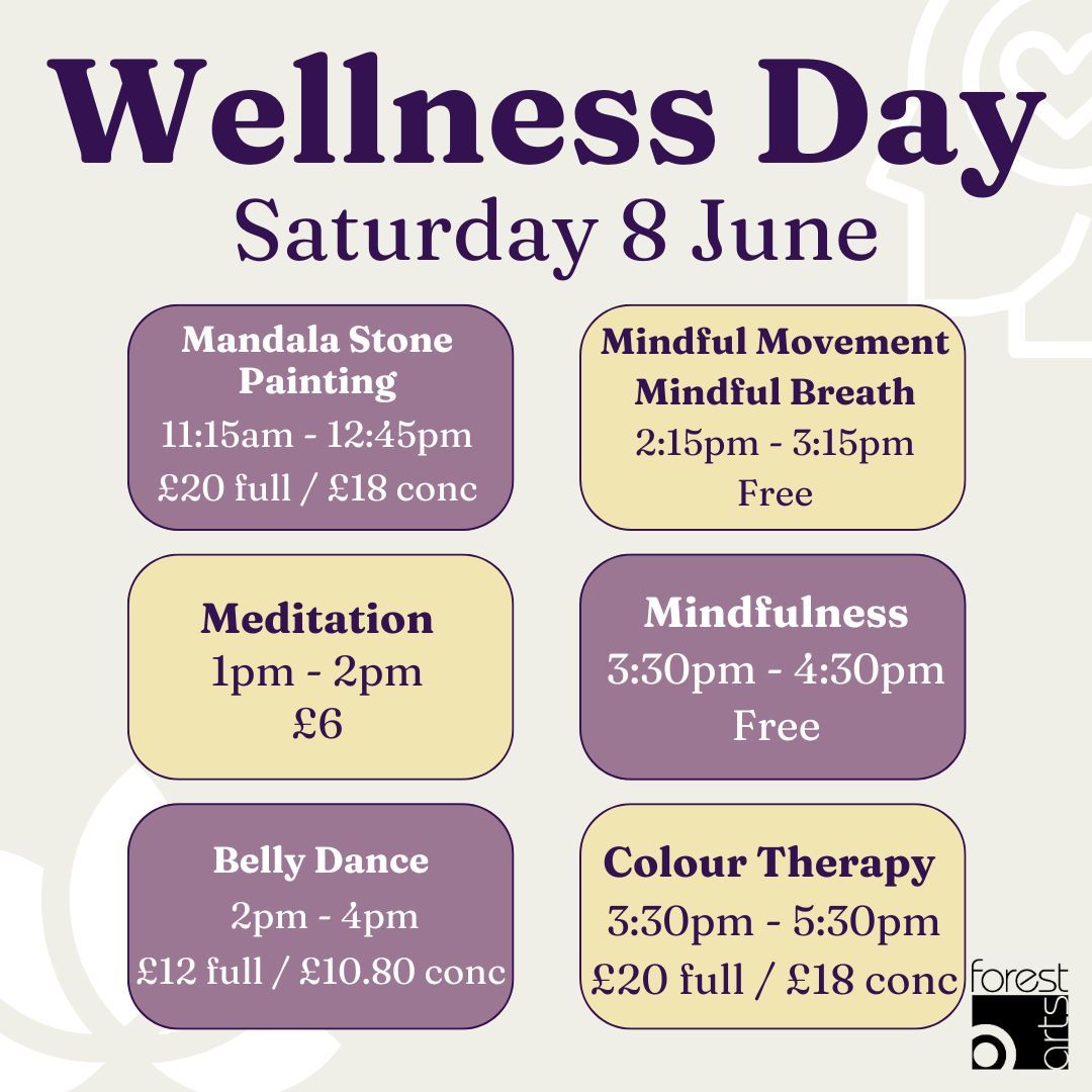 Embrace self-care and join us for a rejuvenating Wellness Day! 🧘‍♀️ We also have a Neurodivergent Children Stone Painting (1.15pm) and our usual Saturday Sound Bath (9am) taking place on this day too. Tickets: buff.ly/3WWGEAb