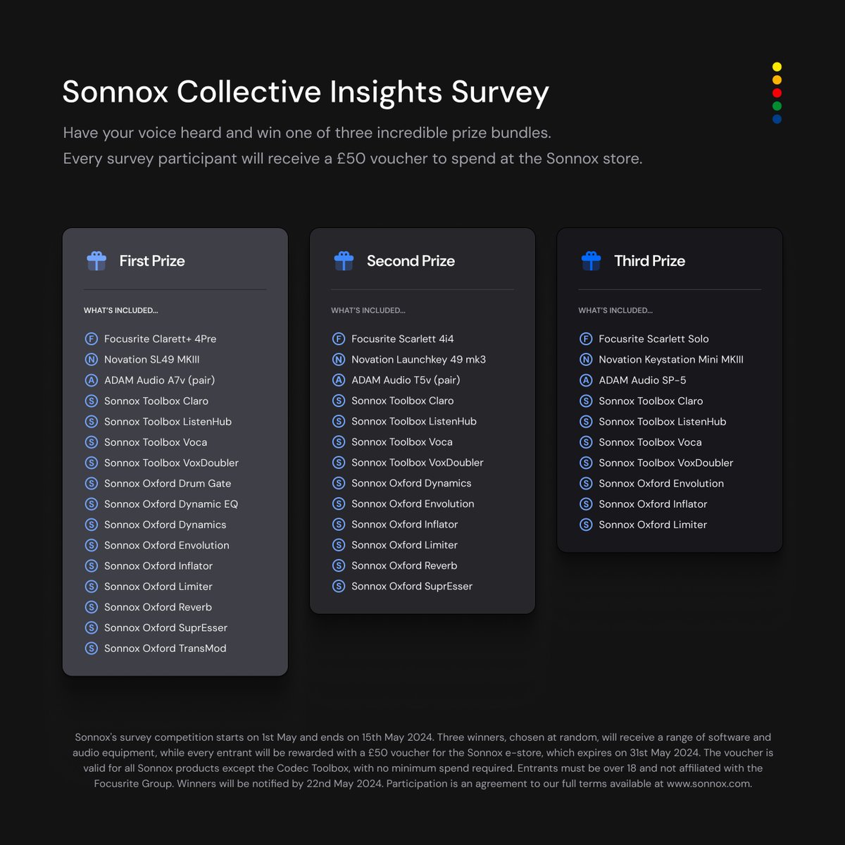 ADAM_Audio's tweet image. 🤩 Our friends from @sonnoxplugins are running a giveaway with amazing prizes, including A7Vs and T5Vs. To participate, all you have to do is click the link and answer a few questions. 

EVERY participant will receive a £50 voucher for the Sonnox store: 

bit.ly/3QMa3ZH