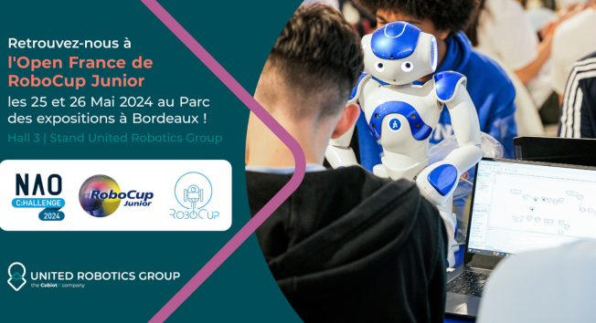 🤖United Robotics Group est fier de participer à l'édition inaugurale de la finale du #NAOChallenge en France, qui aura lieu pendant la #RoboCup Junior 🇫🇷, 👉En savoir plus: ow.ly/1Abi50REfPt #robotics #educationalrobotics #stem #CobiotX