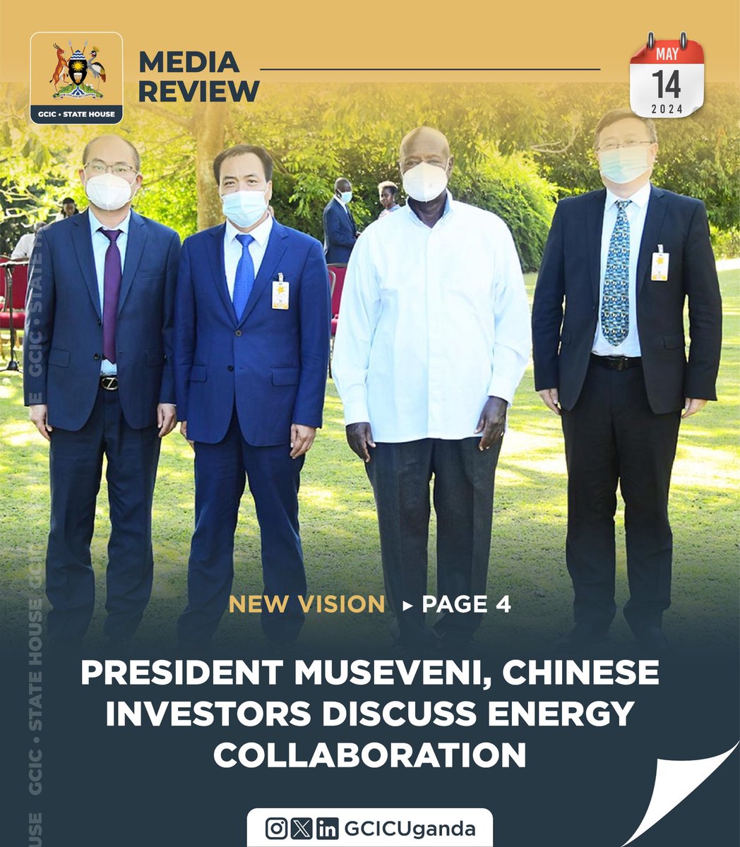 Yesterday, President @KagutaMuseveni convened a meeting with a delegation of Chinese investors which aimed at bolstering cooperation in hydropower projects within Uganda. #GCICMediaReview #OpenGovUg