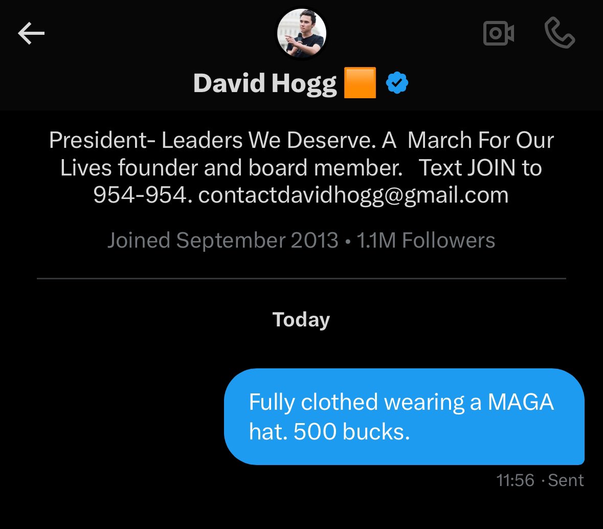 @davidhogg111 Hey bro. 

I’ll help pay your rent in exchange for some photos if you know what I mean 😉.

Offer is in the DM.