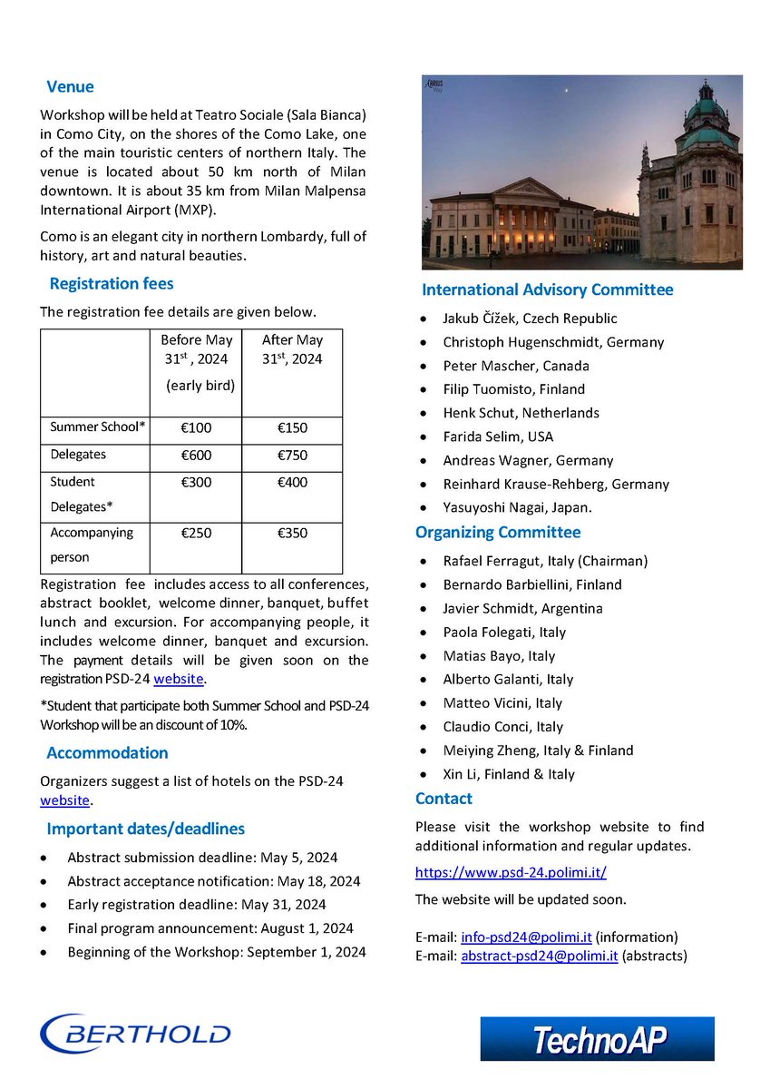 🔵 The International Workshop on #Positron Studies of Defects 2024 📅 September 1-6, 2024 🎯 Sala Bianca - Teatro Sociale - Como 🇮🇹 More info: 🔗 psd-24.polimi.it #Physics #Nanostructures #Materials #Antimatter #biologicalsystems