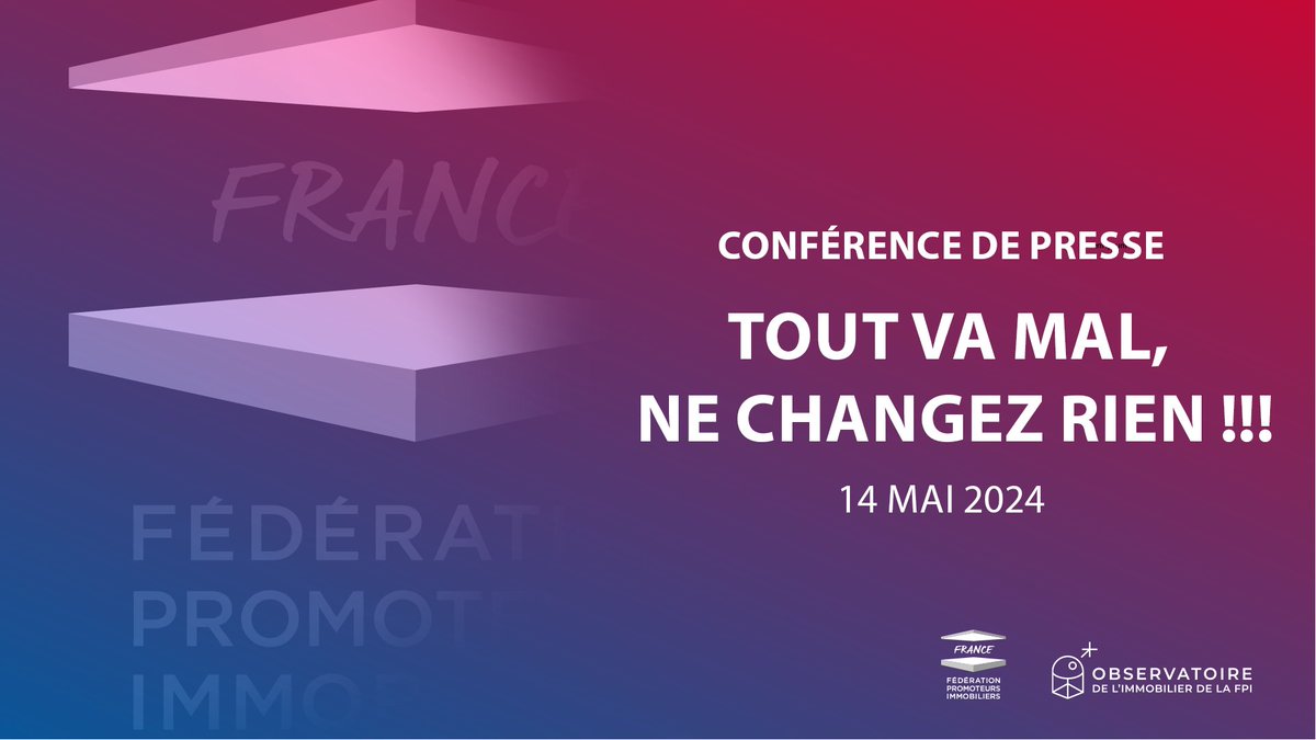 [#ObservatoireFPI] 🎙️Fin de la conférence de presse du T1 2024. 👉 Retrouvez l'intégralité des documents et chiffres sur le site de la FPI : fpifrance.fr/presse/les-chi…… #logement #immobilier