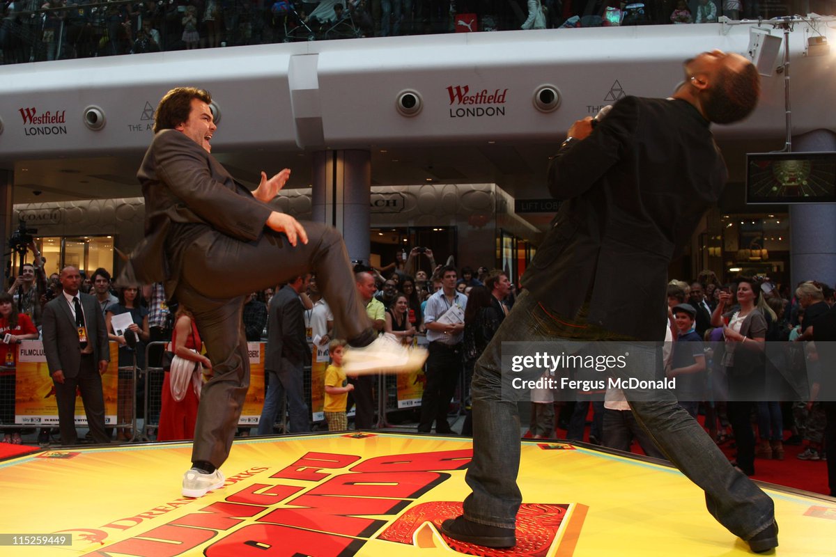 Jack Black and Richard Blackwood attend the UK premiere of Kung Fu Panda 2 at the Vue Westfield (2011)