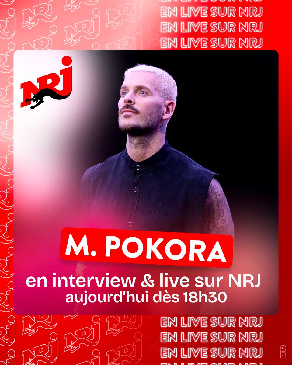 Aujourd'hui @MPokora sera en direct à partir de 18h30 sur NRJ ! 😍 Quelle(s) question(s) aimeriez-vous lui poser ? 👀