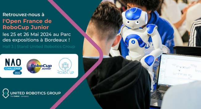 🤖United Robotics Group est fier de participer à l'édition inaugurale de la finale du #NAOChallenge en France, qui aura lieu pendant la #RoboCup Junior 🇫🇷, En savoir plus: ow.ly/1Abi50REfPt #robotics #educationalrobotics #stem #Cobiot