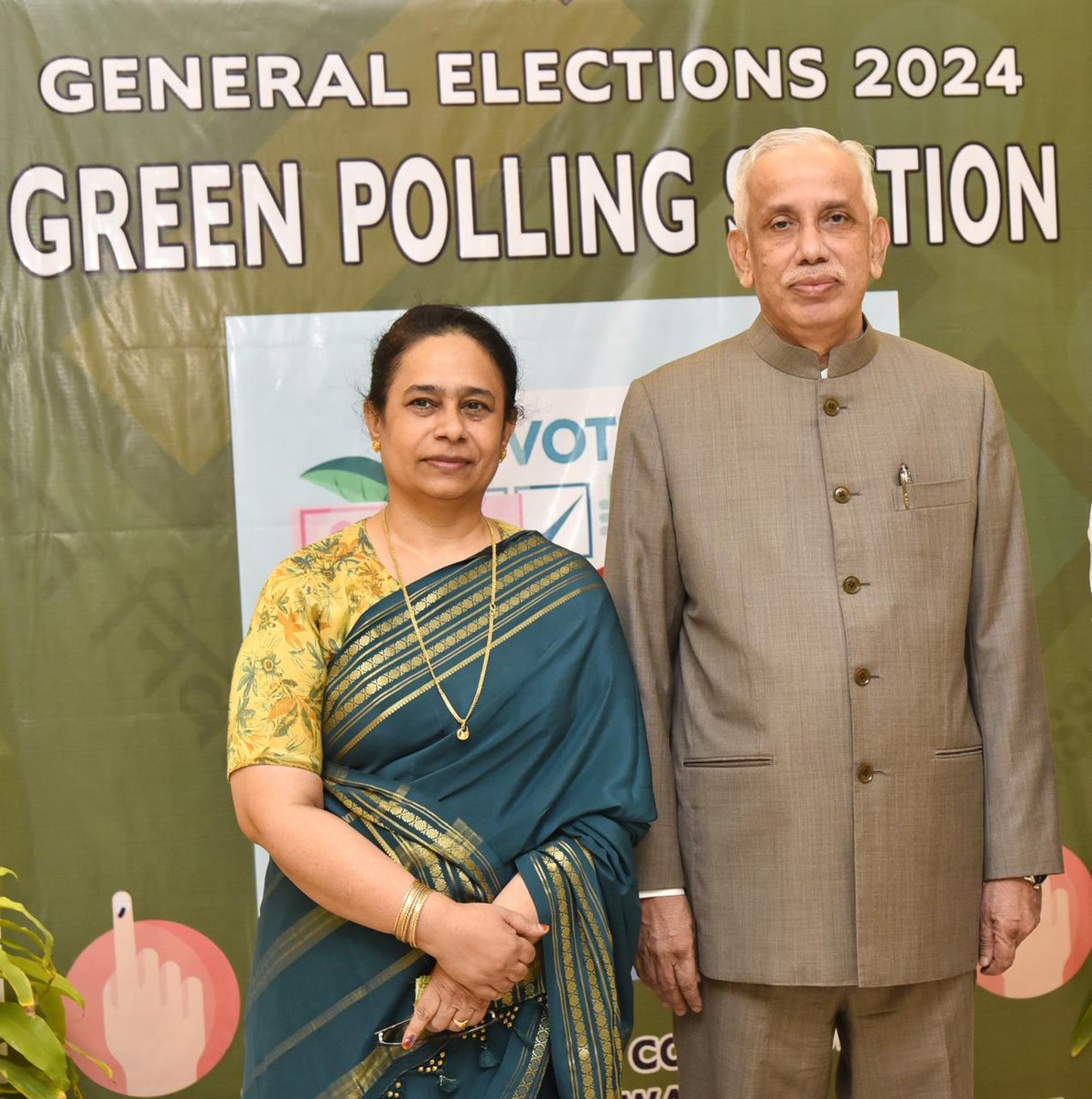 The Governor of Andhra Pradesh, Shri S. Abdul Nazeer, exercises his vote at a green polling station! Leading by example and championing sustainability in our democratic process. #APElections2024 #SVEEP #ChunavKaParv #DeshKaGarv #ECI #generalelections2024 #Elections2024