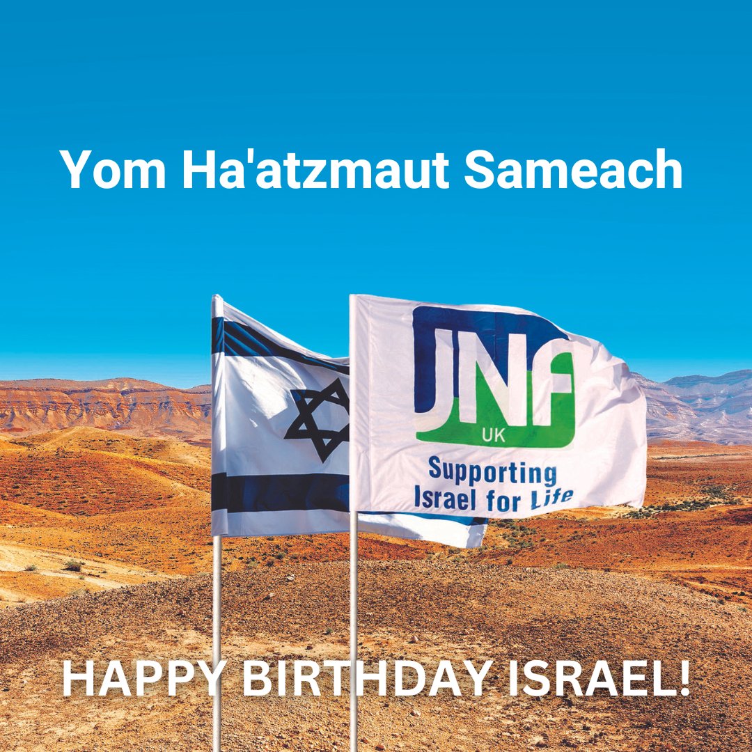 Happy Yom Ha'atzmaut from JNF UK! 7⃣6⃣ 🇮🇱

This year, more than ever, it is vital that we come together to celebrate the remarkable nation of Israel.

Am Yisrael Chai!
