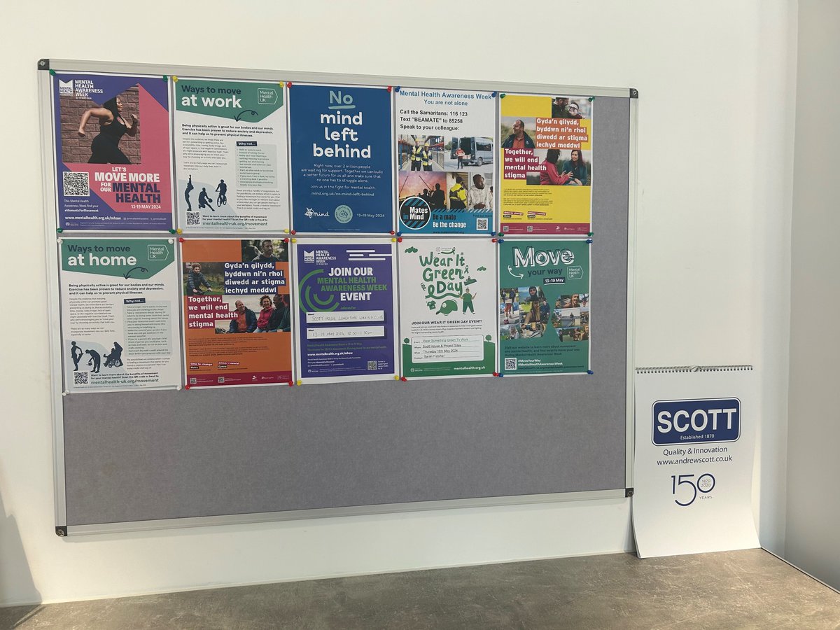 We’re supporting #MentalHealthAwarenessWeek here at Scott House. We encourage our staff to talk to us if they have any problems & have dedicated Mental Health First Aiders We also offer a lunch time walking club, encouraging staff to take time away from their desk and #movemore
