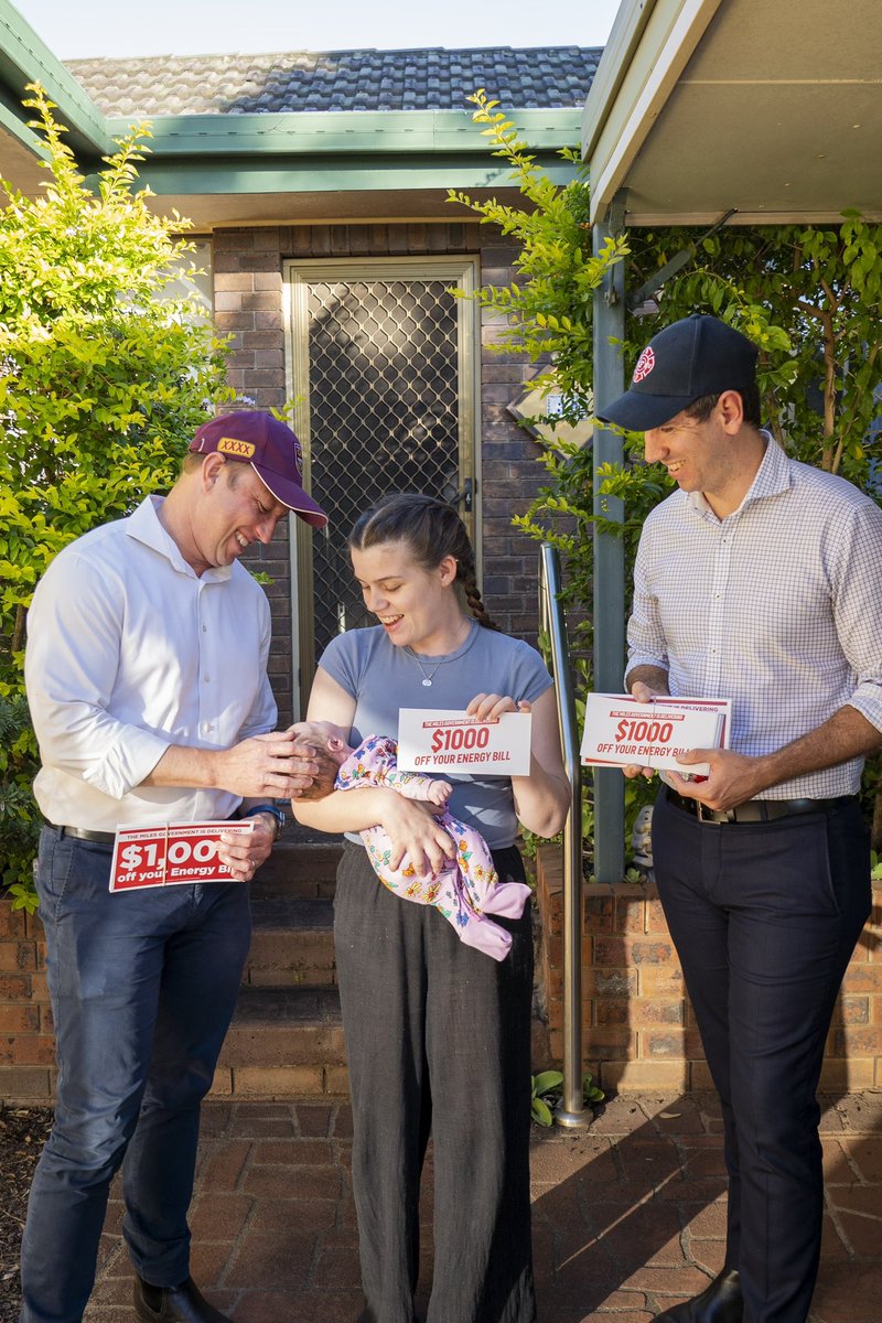 Talking to families in Bundaberg this arvo about the $1,000 coming off their power bill.

Good news for mums and bubs.